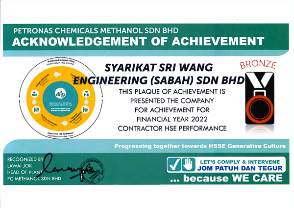 Bronze for Contractor HSE Performance (2022)