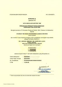 Suruhanjaya Tenaga Perakuan Borang Q