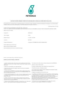 License to Supply Product/Service to PETRONAS